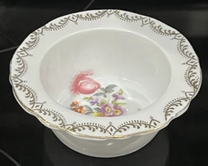 Antique Royal Saxony Porcelain Dresden Floral Caviar Ramekin Bowl 3.75" Germany - Picture 1 of 12