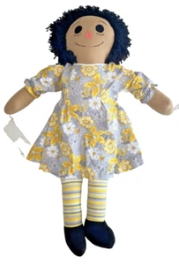 Muñeca de tela Raggedy Ann hecha a mano de colección 36" I LOVE YOU corazón tono marrón hilo cabello - Imagen 1 de 8