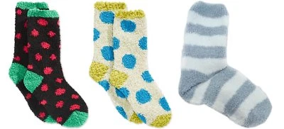 Calcetín Charter Club para mujer súper suave mullido 3 pares gris/amarillo/negro nuevo con etiquetas Foto 1 de 4