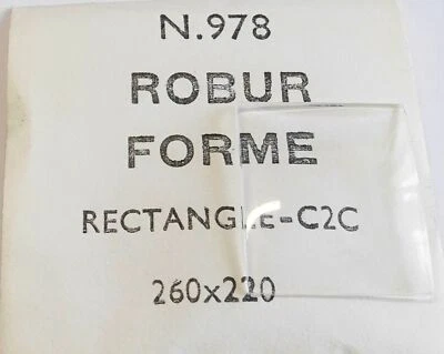 ROBUR VERRE MONTRE RECTANGLE 26 X 22 mm CINTRE 2 COTES