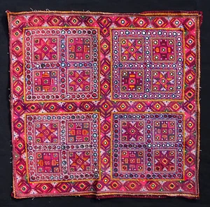 antique orient sindh banjara Silk Embroidered tribal textile tray cover no:18 - Picture 1 of 8