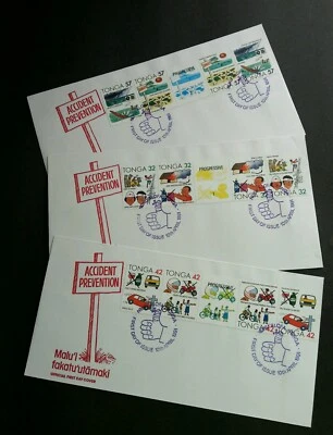 Tonga Accident Prevention 1991 Road Safety Radio Beach Car Safe Medicine (FDC) - Image 1 of 4