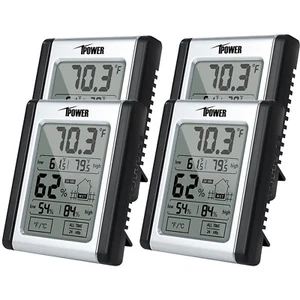 iPower Humidity Monitor Gauge Indicator Digital Hygrometer Thermometer 4 Pack - Picture 1 of 7