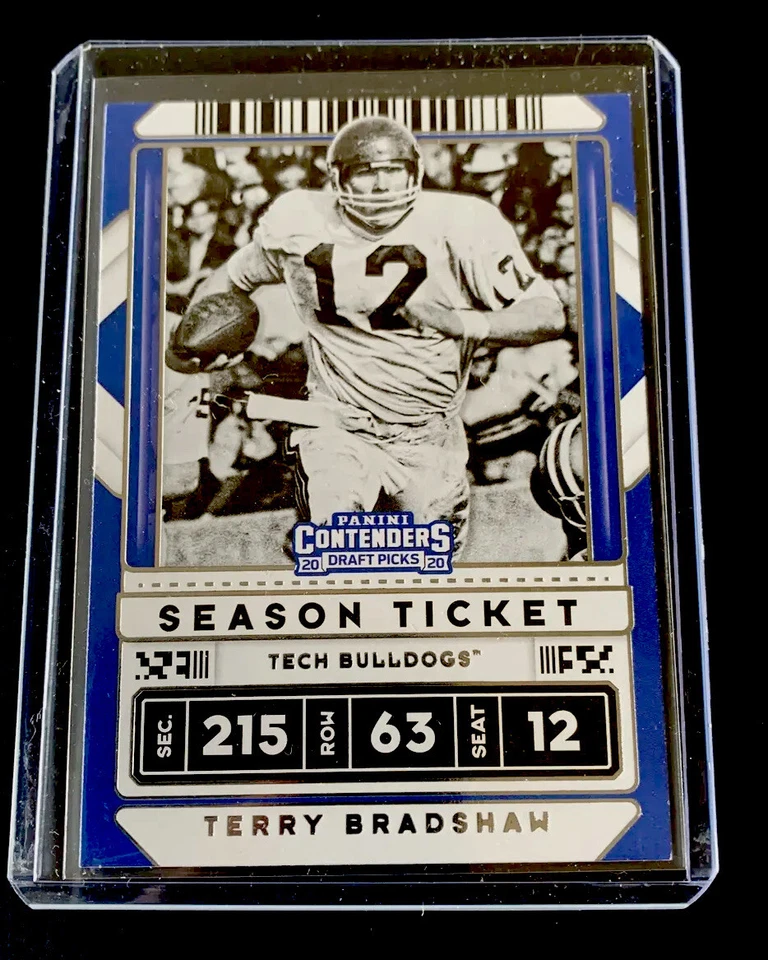 TERRY BRADSHAW 2020 PANINI CONTENDERS DRAFT SEASON TICKET LOUISIANA TECH NM+ - Image 1 of 4