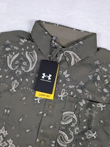 Chemise homme Under Armour Dockside manches courtes petit imprimé bandana vert neuve avec étiquette - Photo 1/10