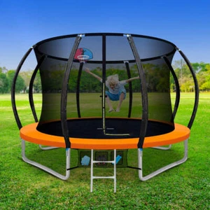 Everfit 10FT Trampoline for Kids w/ Ladder Enclosure Safety Net Rebounder Orange - Picture 1 of 7