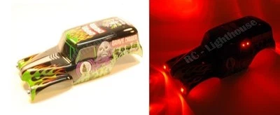 Custom Traxxas Grave Digger LED Light Set.  #3602A DLX#12 - Image 1 of 4