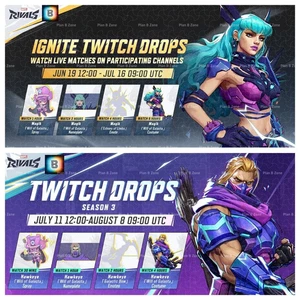 Marvel Rivals-TWITCH DROPS:Hawkeye+Magik,Costume+Emotes+Nameplate+Spray,8 items - Picture 1 of 1