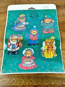 Vintage 18ct Sticker Sheet Christmas Lucy Rigg 1990 Bears Angel Santa Lucy & Co - Picture 1 of 5