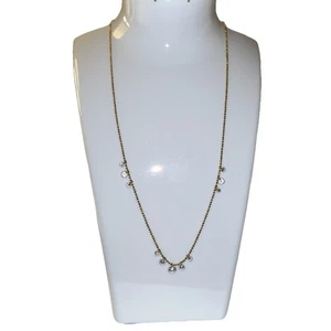 KIGU 18K Gold Plated Bead Chain Crystal Drop Choker 9" Layering Necklace Dainty - Picture 1 of 4