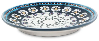 Bunzlauer Keramik Frühstücksteller Ø19,5cm – Handbemaltes Design Kamille Grün - Bild 1 von 4