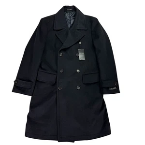 Lauren Ralph Lauren Mens Classic Fit Double-Breasted Wool Overcoat Dark Navy 38S - Picture 1 of 5