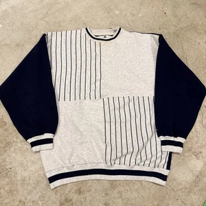 Vintage 90s Colorblock Abstract Sweatshirt Crewneck Mens XL HEAVY - Picture 1 of 7