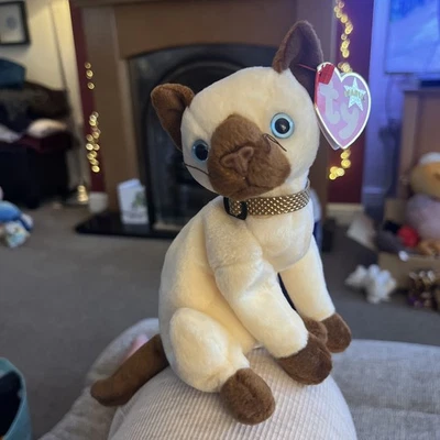 BNWT Retired Ty Beanie Baby Plush Siam the Siamese Cat New Tagged - Image 1 of 4