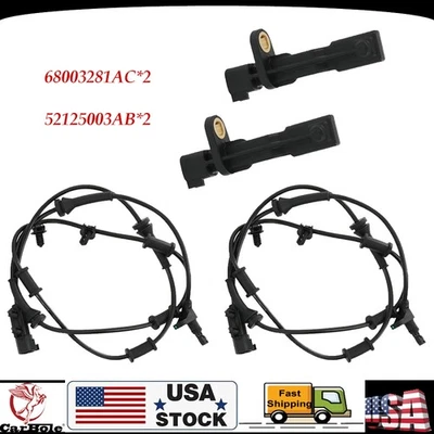 For 2007-2017 Jeep Wrangler 3.8L 4X Front Rear Left Right ABS Wheel Speed Sensor - Image 1 of 4