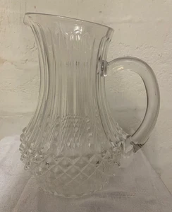 CARAFE DE TABLE EN CRISTAL DURAND MODELE LONGCHAMP POINTES DE DIAMANT - Foto 1 di 12