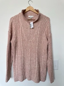 Maglione Christopher & Banks donna XL rosa 1/4 zip manica lunga cotone - Foto 1 di 7