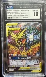 Moltres & Zapdos & Articuno GX SM210 Black Star Hidden Fates ETB Promo FA CGC 10 - Bild 1 von 4