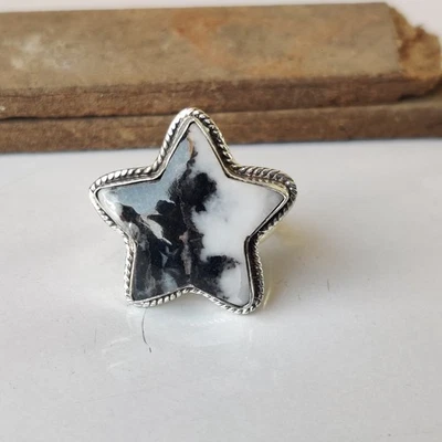 Anillo Turquesa Búfalo Blanco Natural Plata de Ley 925 Hecho a Mano Anillo PG8518 Foto 1 de 4