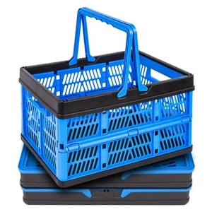 3 Packs 20Liter Collapsible Storage Crates With Handle Collapsible Plastic Sh... - Picture 1 of 7