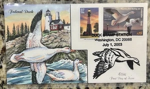 2003 Federal Duck Stamp FDC – $15 Snow Geese – Collins - Washington DC - Picture 1 of 1