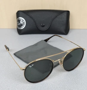 Ray-Ban RB3647N-001 51-22 145 Round Double Bridge Polarized Sunglasses w/Case - Picture 1 of 10