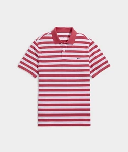 EUC Vineyard Vines Boys’ Heritage Pique Polo SZ XL Red White Stripe - Picture 1 of 5