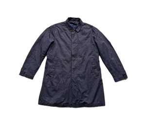 EL GANSO Mens Navy Cotton Blend Mac Jacket Trench Coat.Size Large. - Picture 1 of 20