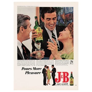 J&B Rare Scotch Whisky Party Vintage Magazine Print Ad 1960s - Picture 1 of 1
