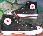 CONVERSE CTAS ALL STAR MID CUFF ZIP TONGUE TRAINERS BLACK LEATHER SIZE 9
