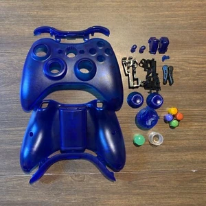 Microsoft Xbox 360 Controller Full Replacement Shell Cover Buttons Parts Blue - Picture 1 of 8