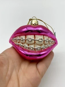 Robert Stanley Blown Glass Teeth Braces Christmas Ornament Keepsake Memories - Picture 1 of 6