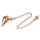 Jewelry Fashion Cone Dowsing Healing Pendule Metal Pendulum Amulet Chain~