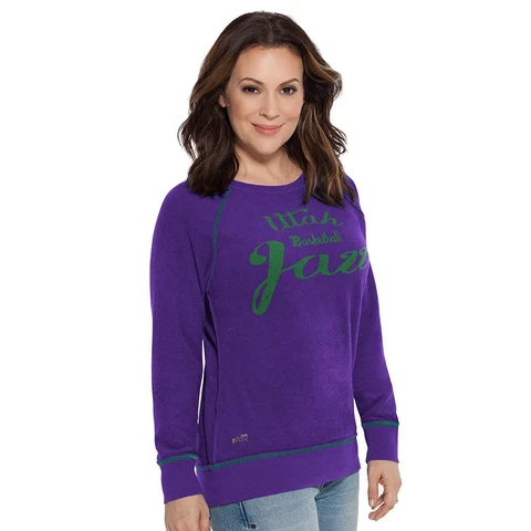 Touch by Alyssa Milano NBA Utah Jazz Dugout Reversible Pullover Sweatshirt Large Cover