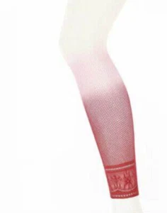 Betsey Johnson Women Footless Fish Net Tights Beige/Pink/Red Size S/M 5860 - Picture 1 of 2