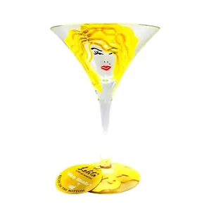 Lolita "Dirty Blonde" Martini Glass Collection Hand Painted Cocktail Recipe Gift - Picture 1 of 7