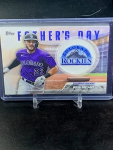 2023 TOPPS SERIES 2 FATHER'S DAY COMMEMORATIVE TEAM PATCH FD-KB KRIS BRYANT - Picture 1 of 2