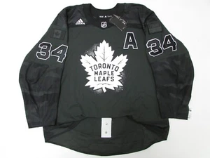 MATTHEWS TORONTO MAPLE LEAFS ADIDAS CAMO JERSEY SIZE 56 *MADE IN CANADA* - Picture 1 of 8