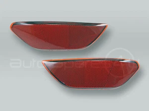 Par de cubiertas reflectoras de parachoques trasero rojas para Porsche Cayenne 2011-2014 - Imagen 1 de 2