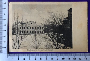WW1 Stadthaus und Park zu Friedrichstadt Winter Feldpost 1917 nach Amberg - Picture 1 of 3