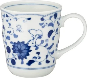 Snoopy Ai Karakusa Indigo Arabesque Mug Cup 280ml 630133 MADE IN JAPAN - Picture 1 of 4