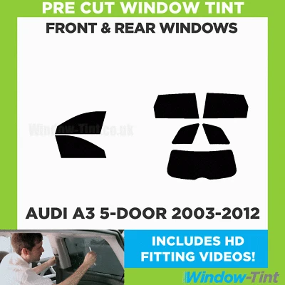 For Audi A3 5-door Hatchback 2003-12 Full Pre Cut Window Tint Kit Front & Rear - Image 1 of 4