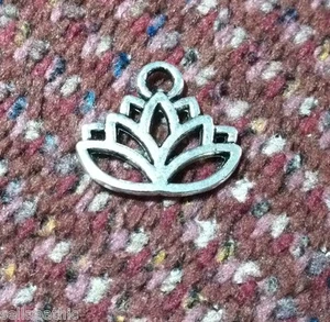 Lotus Flower Antiqued Silver Alloy Charm Bookmark Bracelet Scrapbooking 3/4 - Picture 1 of 2