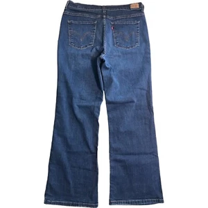 Vintage Levis 512 perfekt schlankmachende Bootcut-Jeans Damen Etikett 16 x 28,5 Schrittlänge blau - Bild 1 von 13