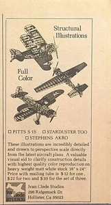 Ivan Clede Studios Hollister CA Ilustraciones de Aviones Anuncio Impreso De Colección 1976 - Imagen 1 de 4