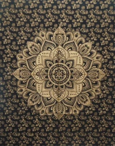 Tapestry Black Gold Hippie Wall Hanging Home Decor Table Cover Poster Bohemian - Picture 1 of 2