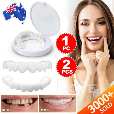 Snap On Bottom /Upper Lower False Teeth Dental Veneers Dentures Fake Tooth Smile - image 1 of 4