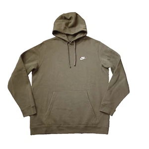Nike Hoodie Mens Extra Large Army Green Sweatshirt Pullover Logo Swoosh Spellout - Picture 1 of 17