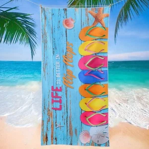 Microfibre Soft Towel, Large Beach Towel, Pool, Holiday, Vacation Towel, - Picture 1 of 16