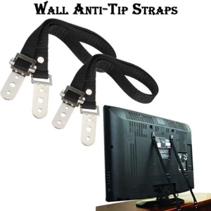 2-Piece Wall Anti-Tip Straps Locks Straps Furniture TVs Wall Anchors Safety AU - Picture 1 of 16
